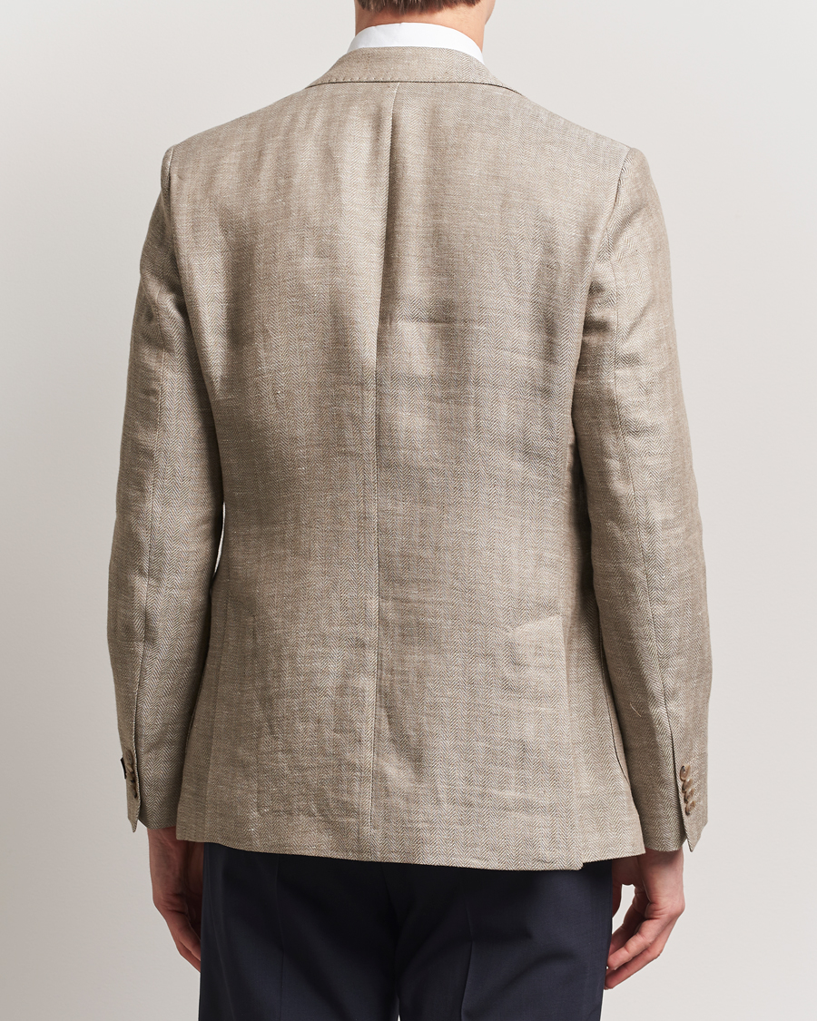 Hombres | Blazers | Morris | Heritage Linen Herringbone Blazer Beige