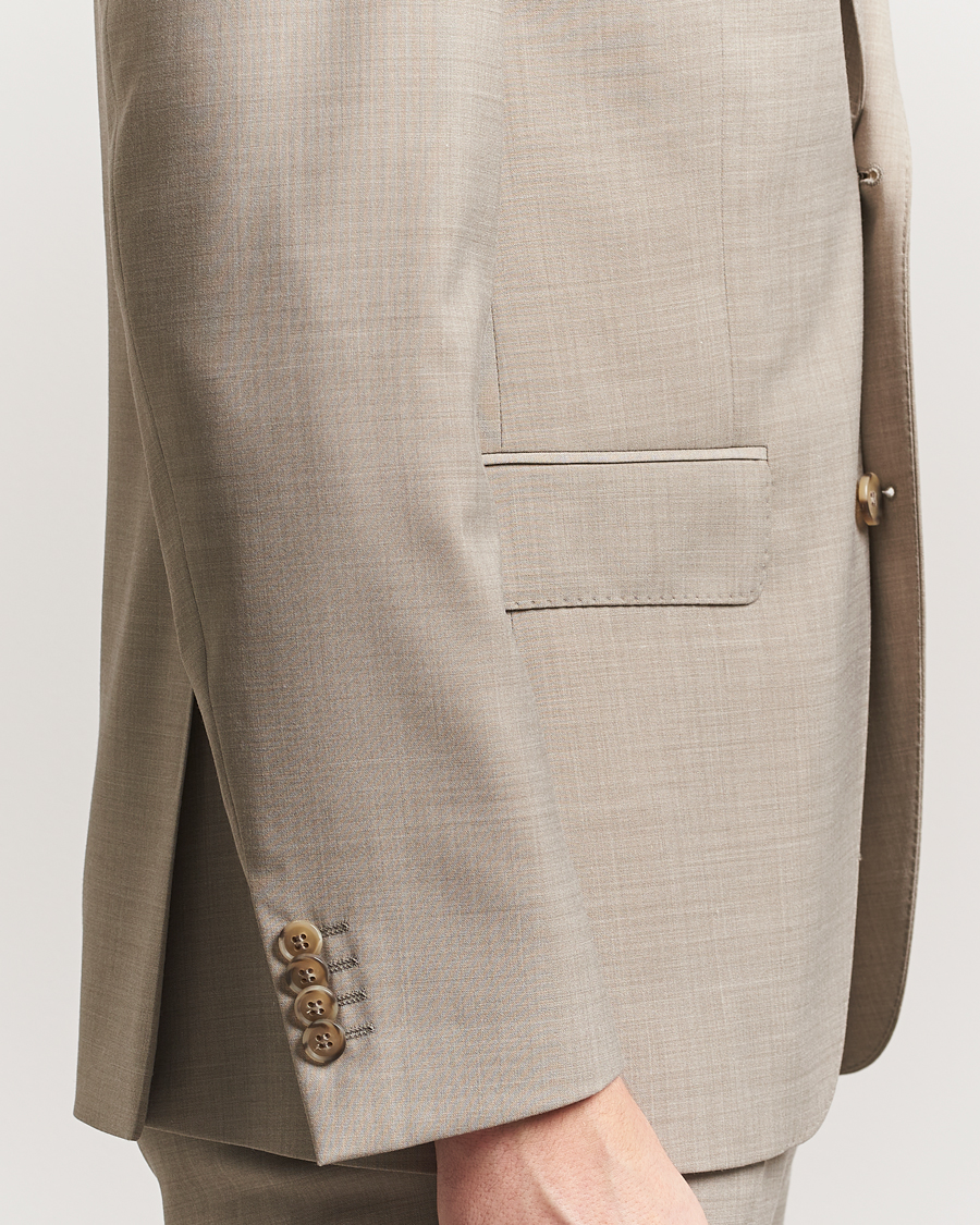 Hombres | Blazers | Oscar Jacobson | Fogerty Wool Stretch Suit Blazer Beige