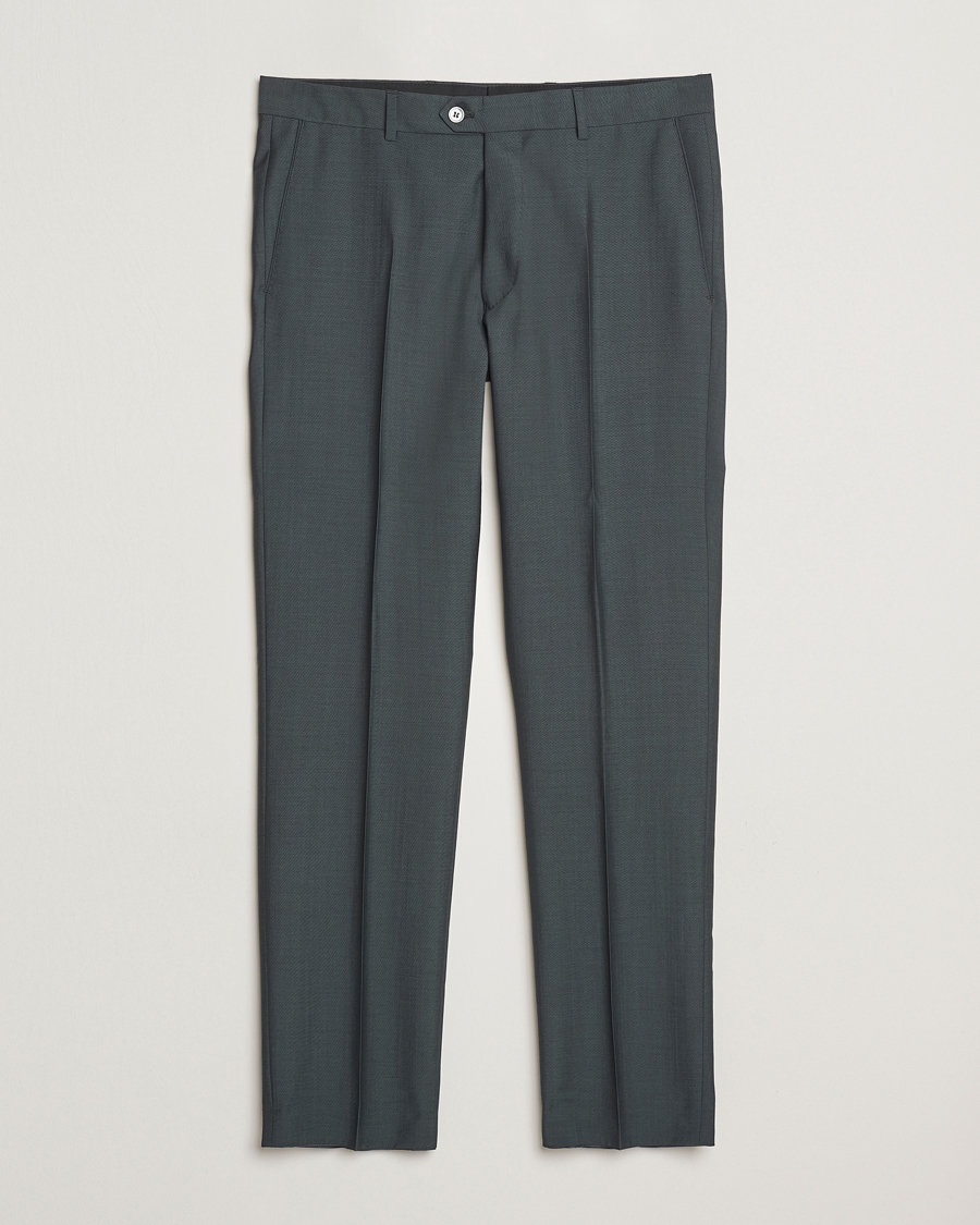Hombres | Pantalones | Oscar Jacobson | Dandy Wool/Mohair Suit Trousers Green