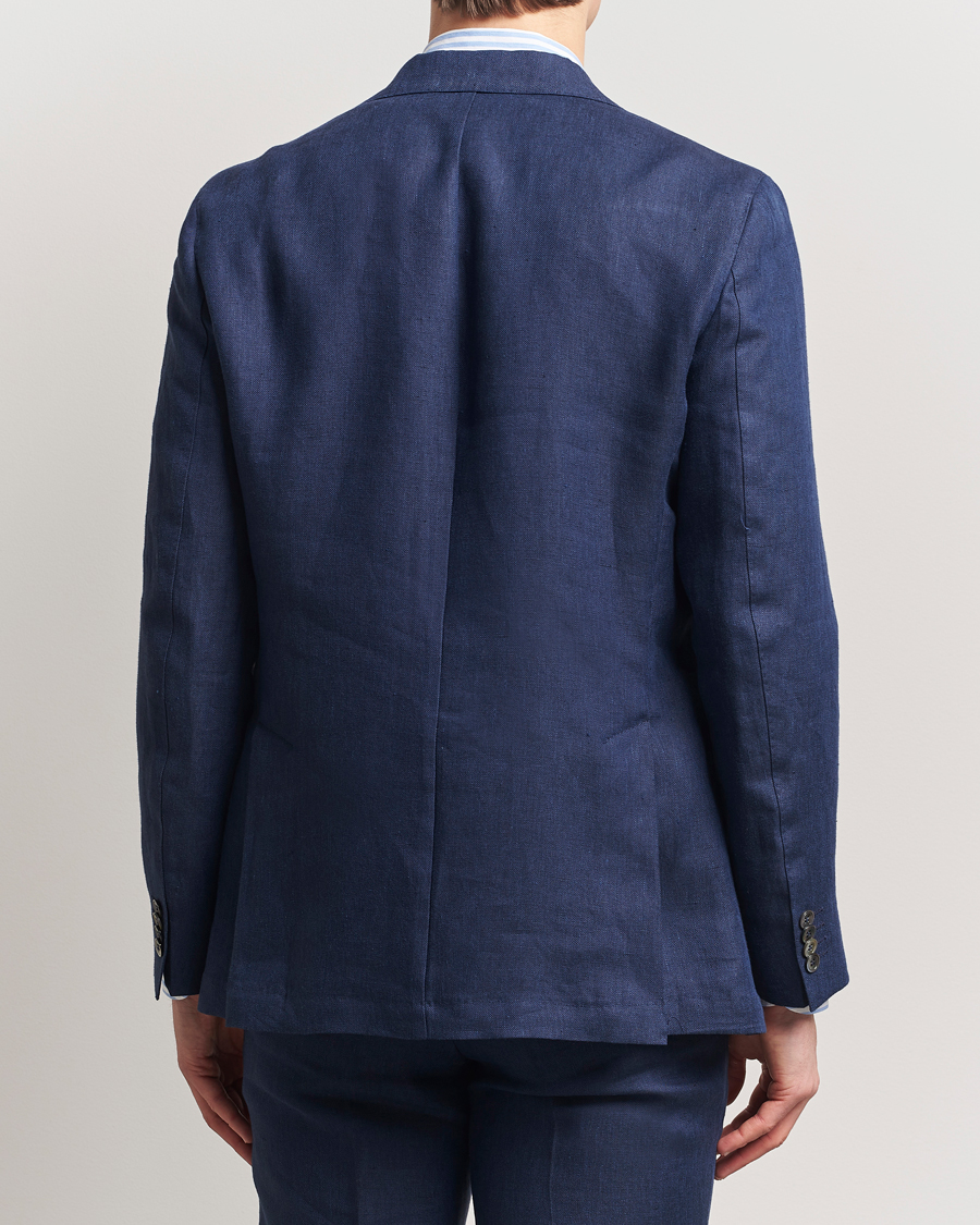 Hombres | Blazers | Oscar Jacobson | Ferry Soft Linen Blazer Navy