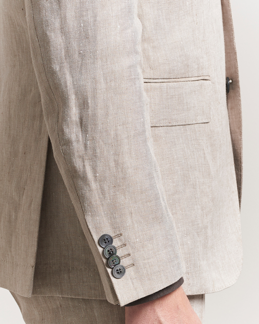 Hombres | Blazers | Oscar Jacobson | Ferry Soft Linen Blazer Beige