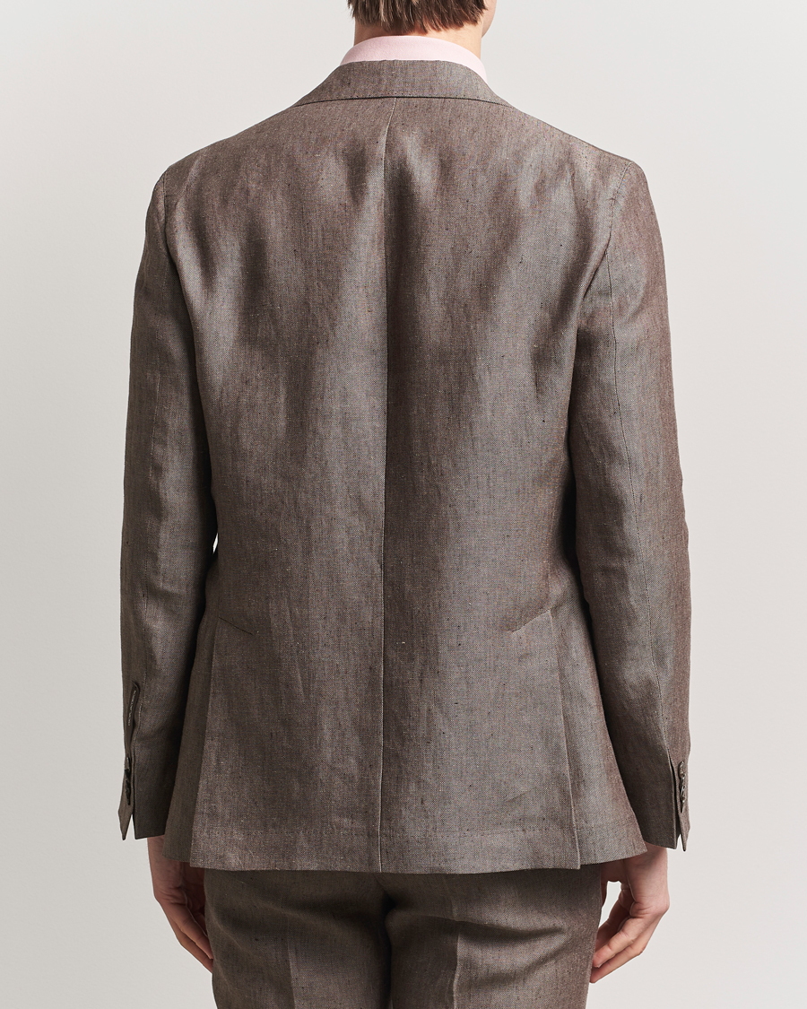 Hombres | Blazers | Oscar Jacobson | Ferry Soft Linen Blazer Brown