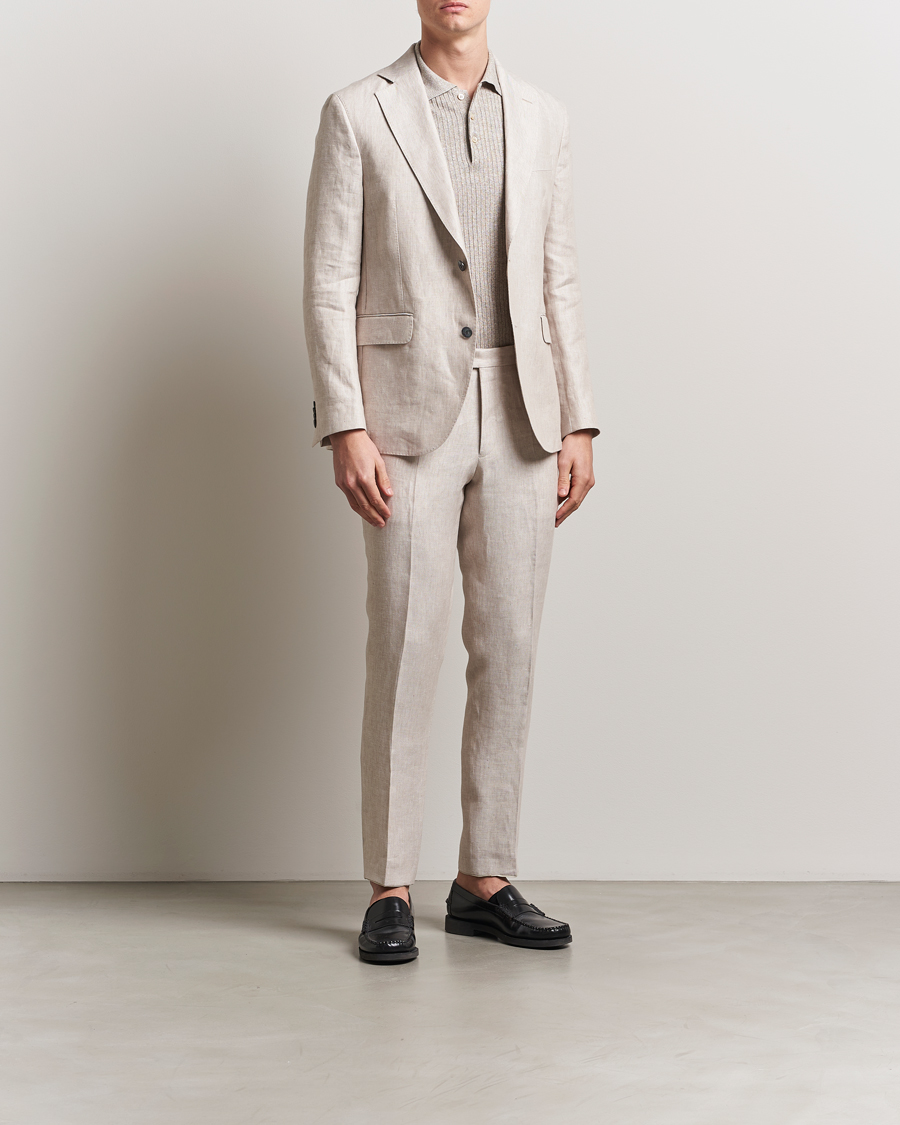 Hombres | Blazers | Oscar Jacobson | Ferry Soft Linen Blazer Off White