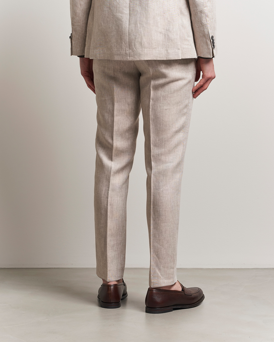 Hombres | Pantalones | Oscar Jacobson | Denz Linen Trousers Beige
