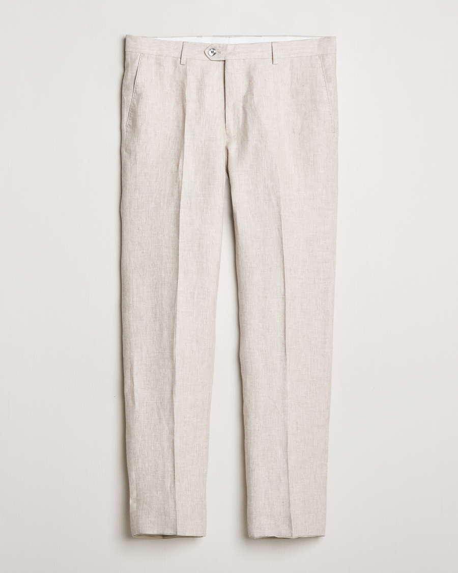 Hombres | Pantalones | Oscar Jacobson | Denz Linen Trousers Off White