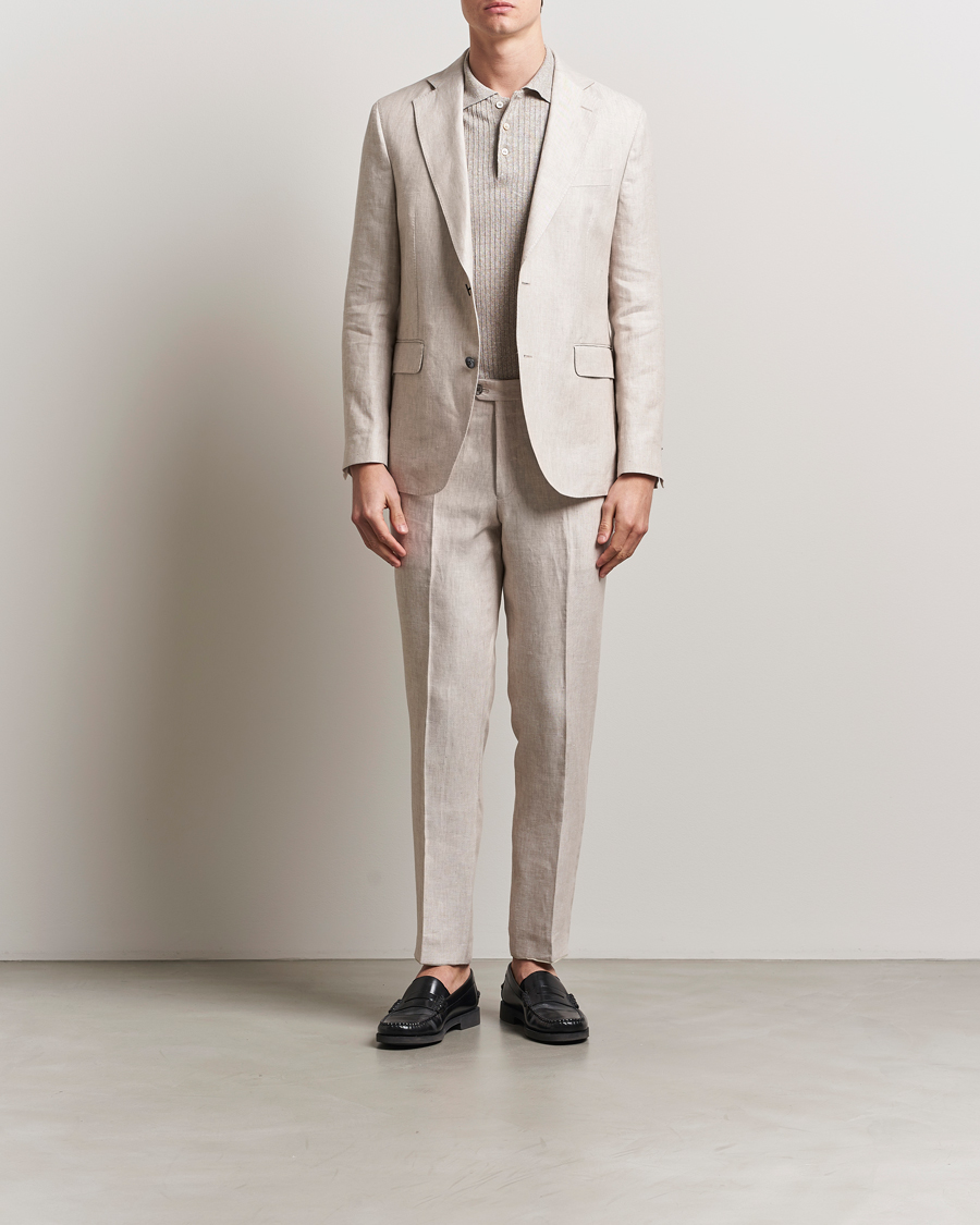 Hombres | Pantalones | Oscar Jacobson | Denz Linen Trousers Off White