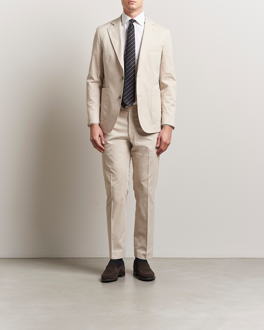 Hombres | Blazers | Oscar Jacobson | Ferry Patch Cotton Blazer Beige