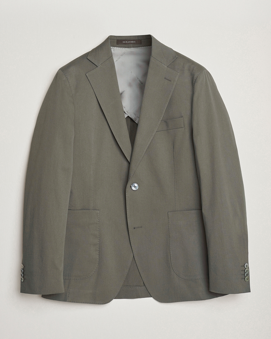 Hombres | Blazers | Oscar Jacobson | Ferry Patch Cotton Blazer Olive