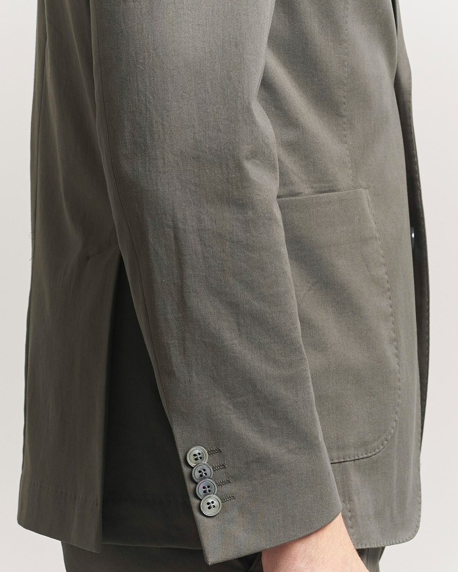 Hombres | Blazers | Oscar Jacobson | Ferry Patch Cotton Blazer Olive