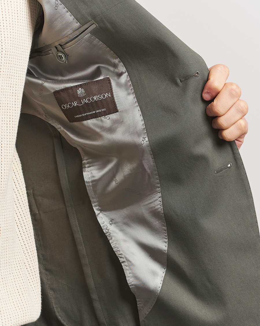 Hombres | Blazers | Oscar Jacobson | Ferry Patch Cotton Blazer Olive