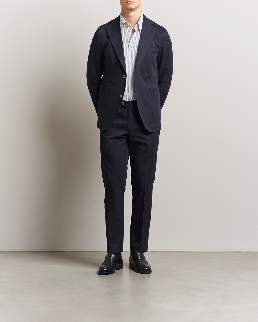 Hombres | Pantalones | Oscar Jacobson | Dandy Cotton Trousers Navy