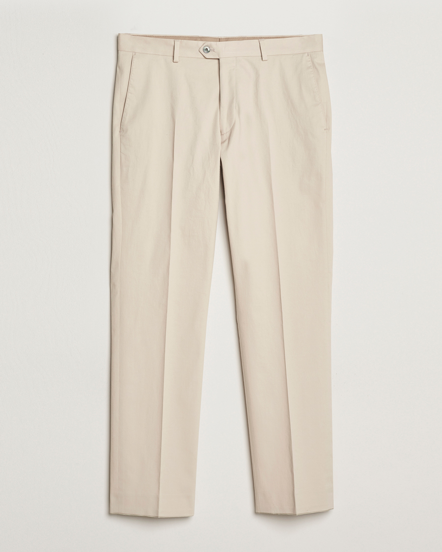 Hombres | Pantalones | Oscar Jacobson | Dandy Cotton Trousers Beige