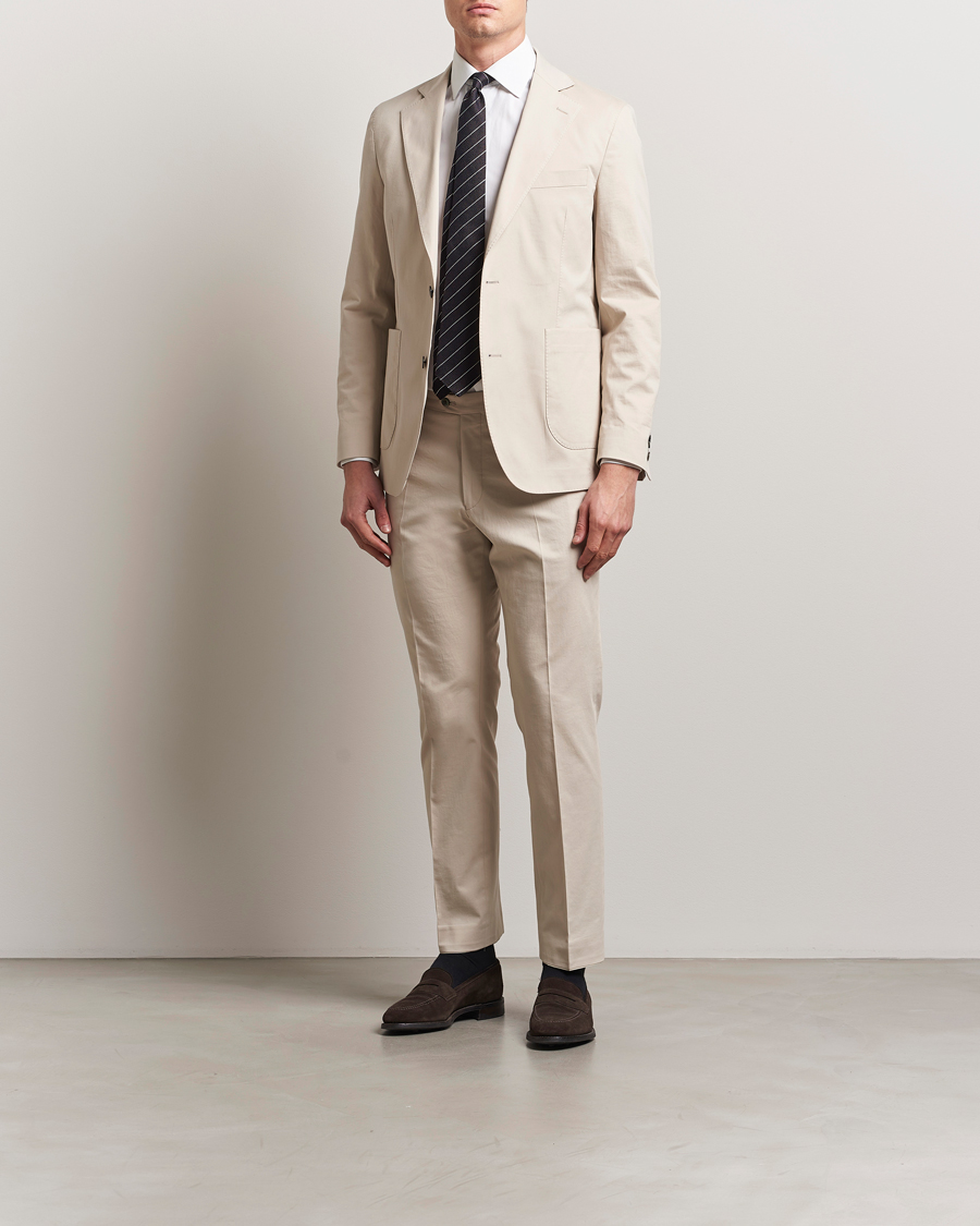 Hombres | Pantalones | Oscar Jacobson | Dandy Cotton Trousers Beige
