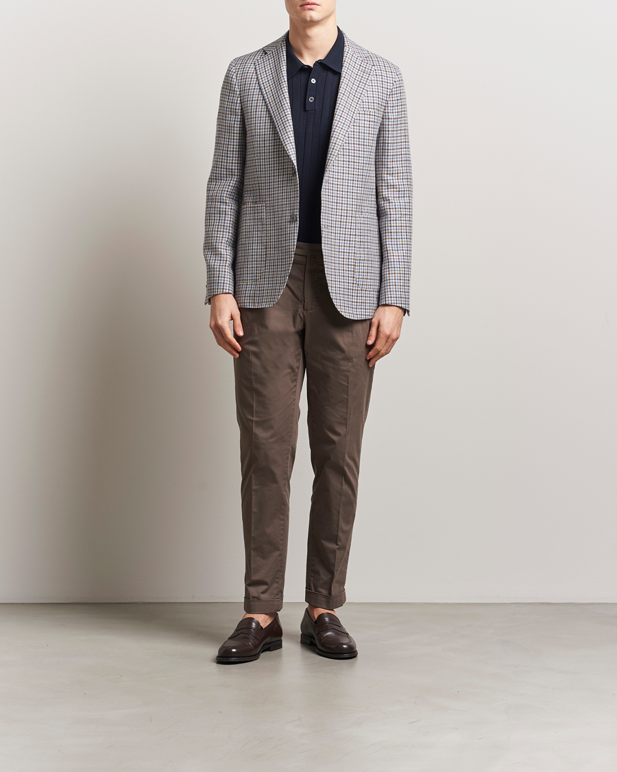 Hombres | Blazers | Oscar Jacobson | Ferry Soft Patch Pocket Cotton/Linen Blazer Blue