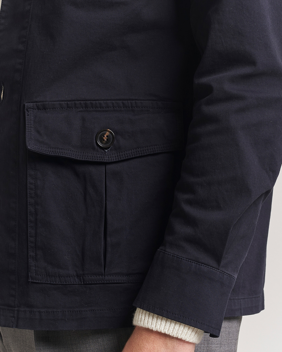 Hombres | Camisas | Oscar Jacobson | Safari Shirt Jacket Navy