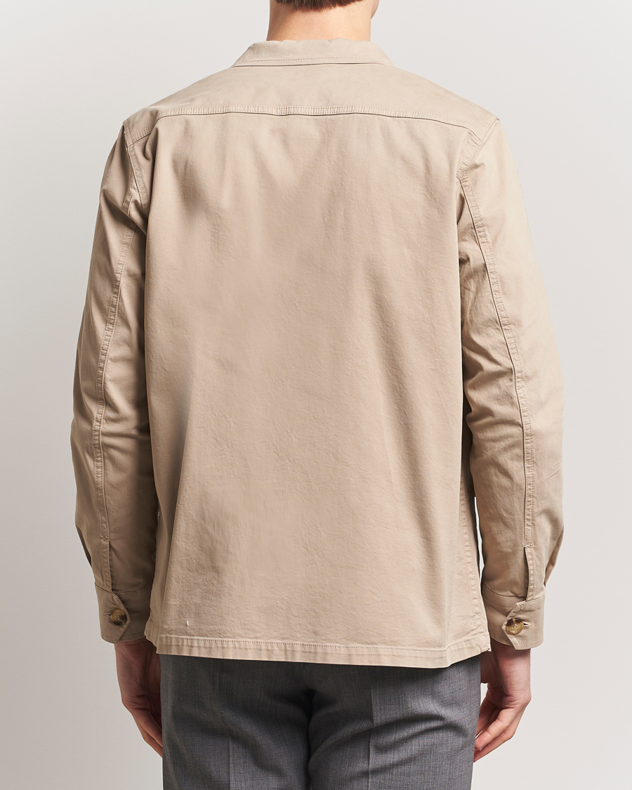 Hombres | Camisas | Oscar Jacobson | Safari Cotton Shirt Jacket Beige