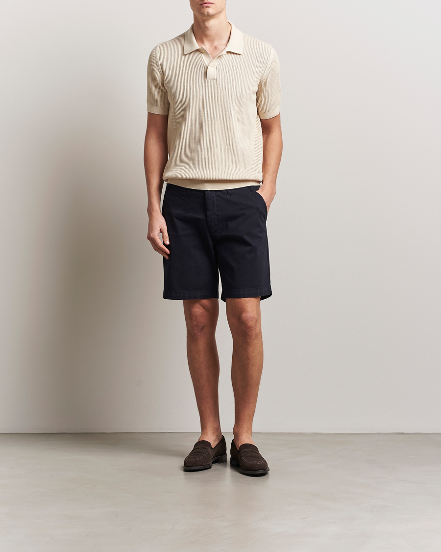 Hombres | Pantalones cortos | Oscar Jacobson | Poggio Cotton Shorts Navy