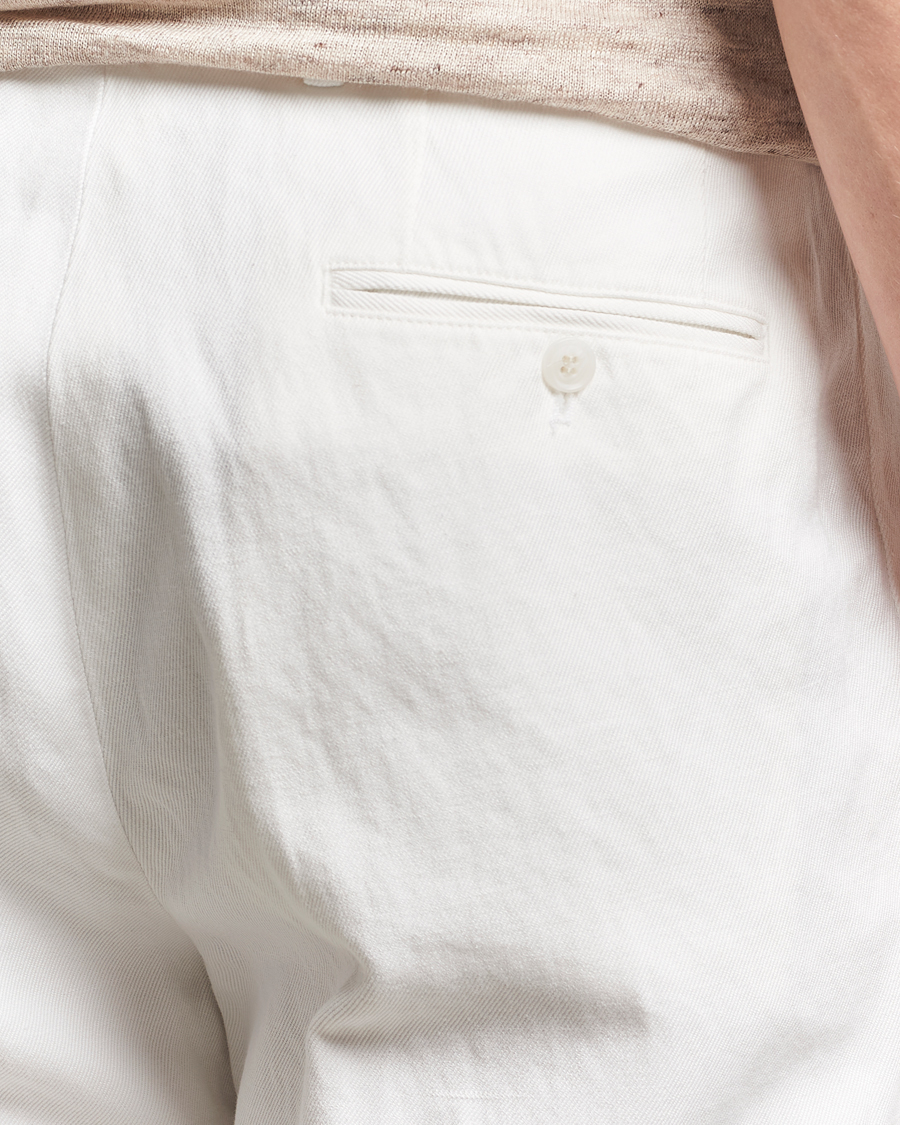 Hombres | Pantalones | Oscar Jacobson | Del Cotton/Linen Trousers White