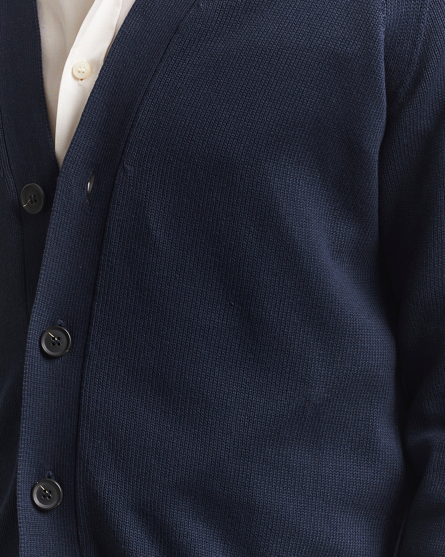 Hombres | Jerséis y prendas de punto | Oscar Jacobson | Hover Cotton Cardigan Navy