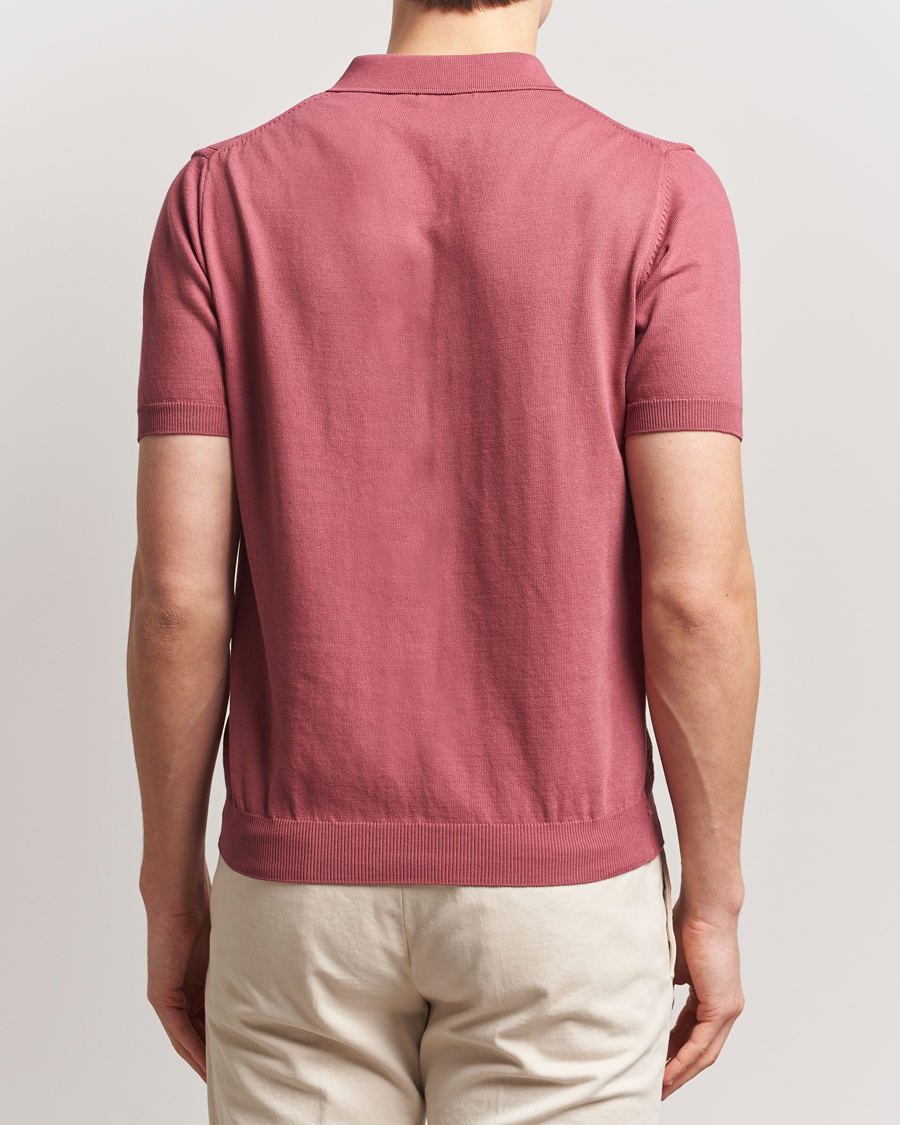 Hombres | Polos | Oscar Jacobson | Barto Structured Cotton Polo Dusty Red