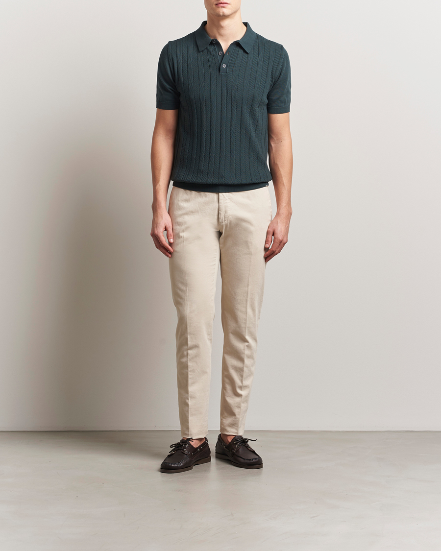 Hombres | Polos | Oscar Jacobson | Barto Structured Cotton Polo Green