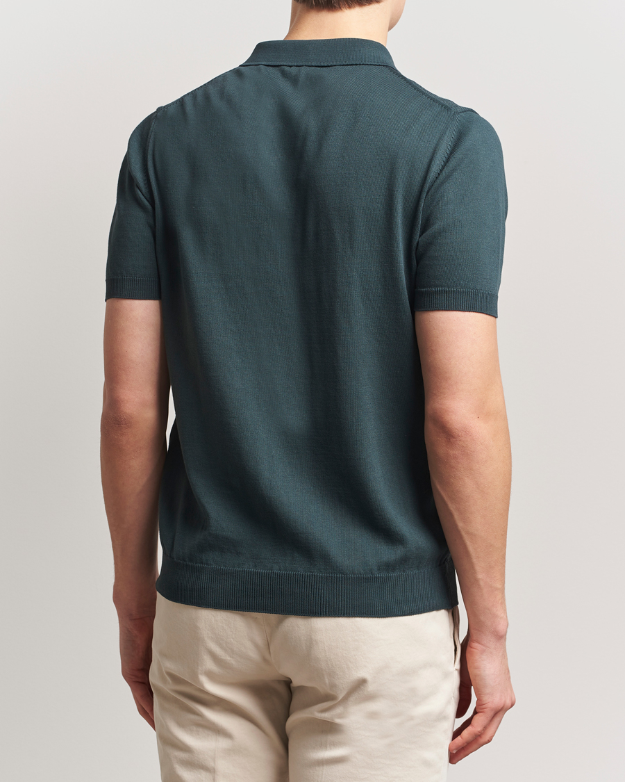 Hombres | Polos | Oscar Jacobson | Barto Structured Cotton Polo Green