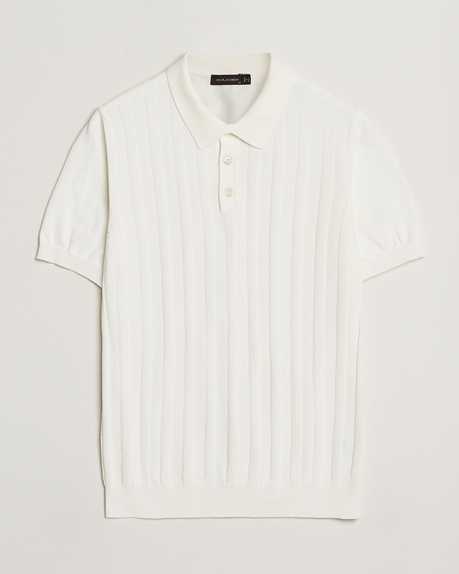 Hombres | Polos | Oscar Jacobson | Barto Structured Cotton Polo Snow White
