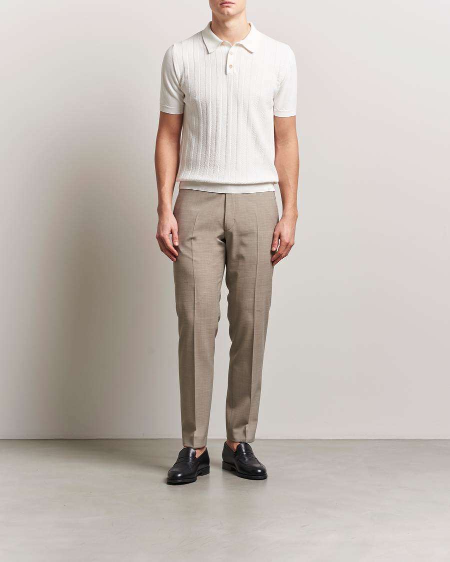 Hombres | Polos | Oscar Jacobson | Barto Structured Cotton Polo Snow White