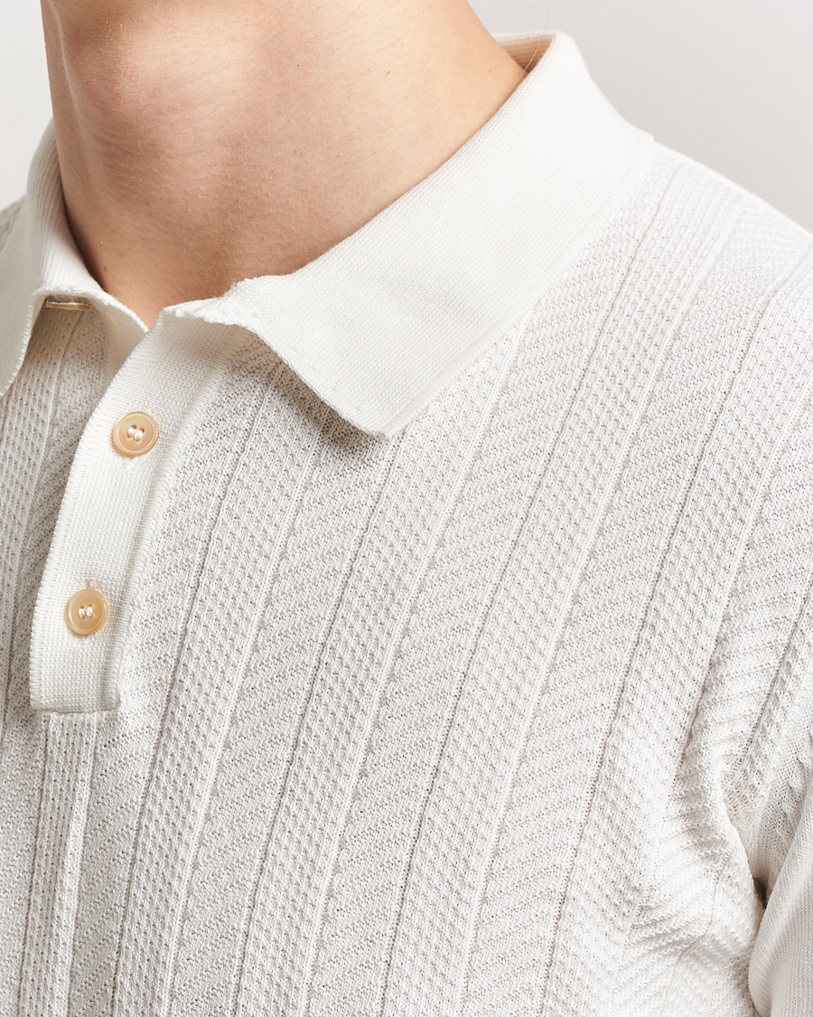 Hombres | Polos | Oscar Jacobson | Barto Structured Cotton Polo Snow White