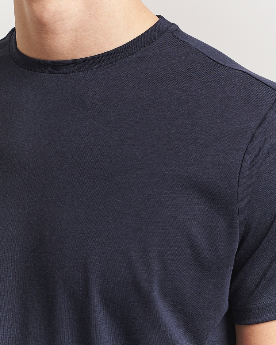 Hombres | Camisetas | Oscar Jacobson | Kim Lyocel/Cotton T-Shirt Navy