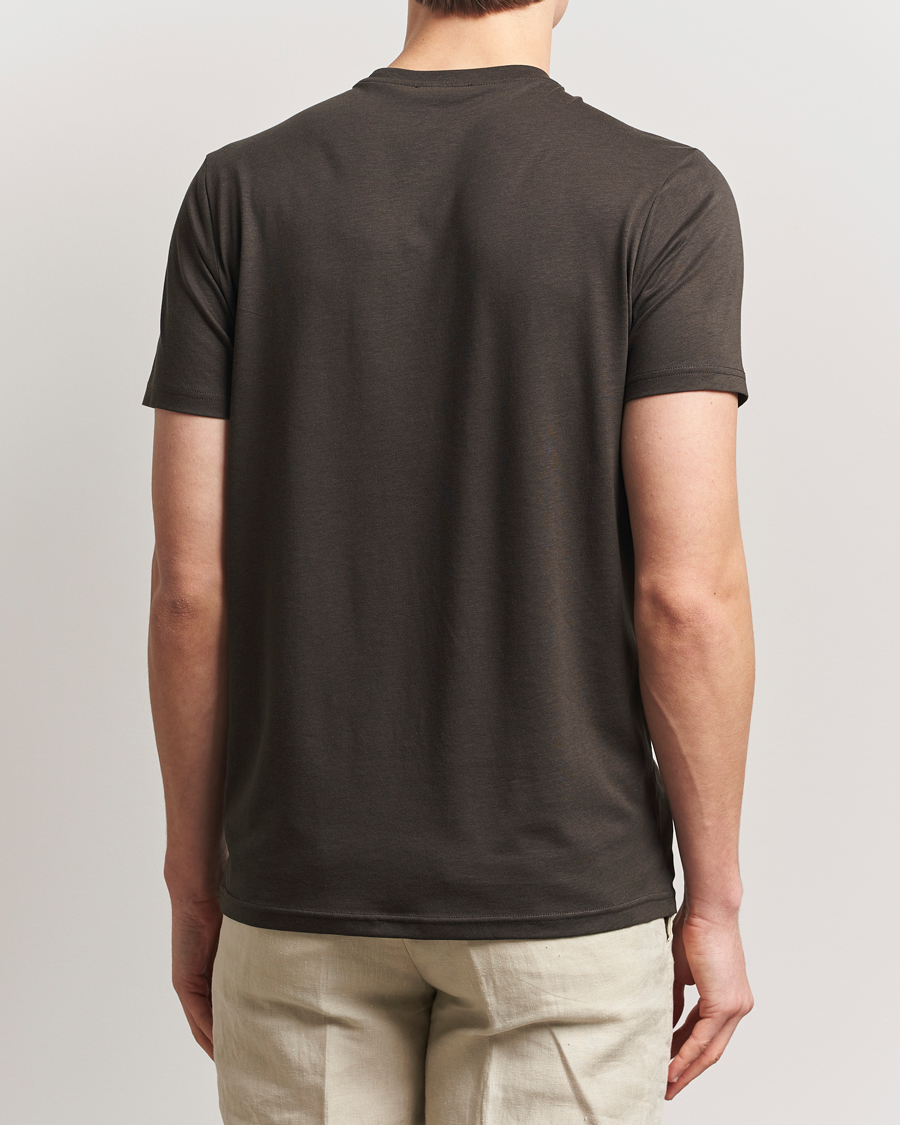 Hombres | Camisetas | Oscar Jacobson | Kim Cotton/Tencel T-Shirt Brown