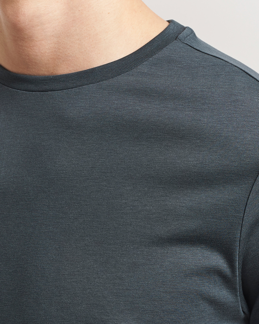 Hombres | Camisetas | Oscar Jacobson | Kim Cotton/Tencel T-Shirt Deep Green