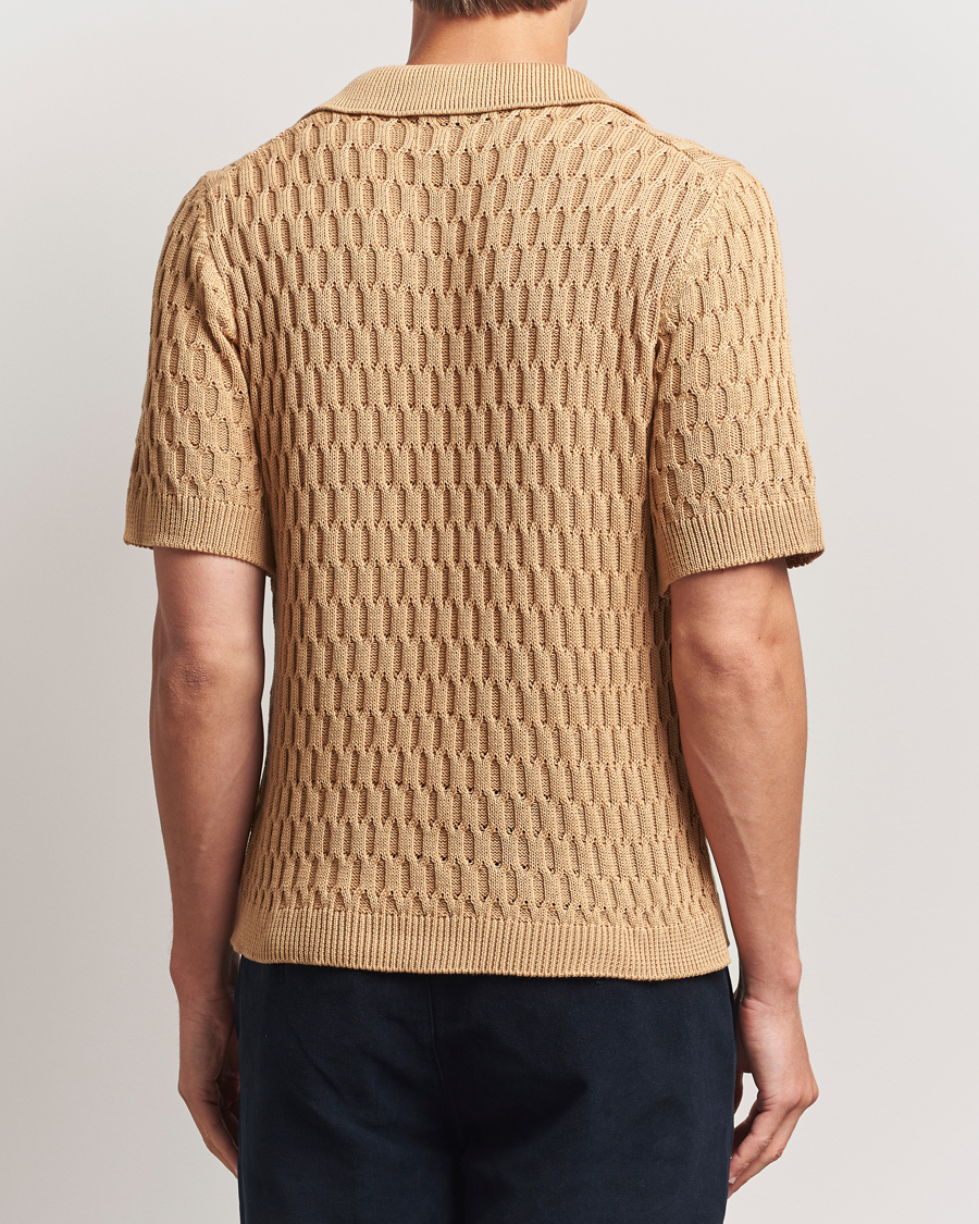 Hombres | Polos | Peregrine | Cove Knitted Cotton Polo Shirt Sand