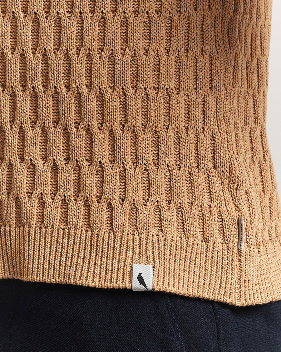 Hombres | Polos | Peregrine | Cove Knitted Cotton Polo Shirt Sand