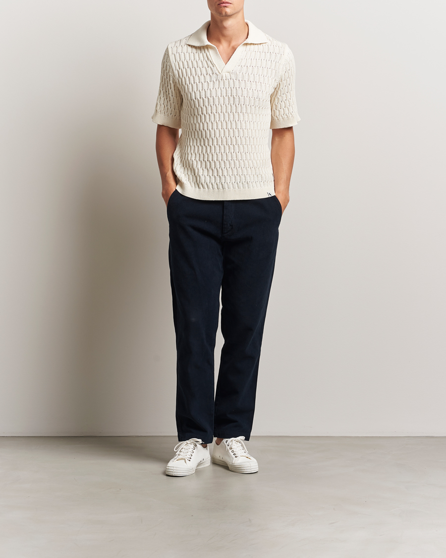 Hombres | Polos | Peregrine | Cove Knitted Cotton Polo Shirt White