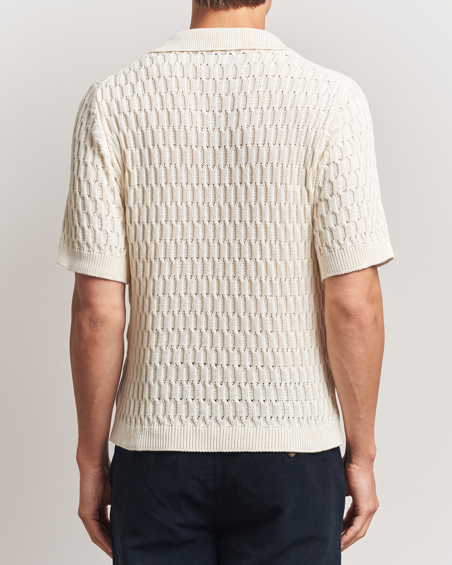Hombres | Polos | Peregrine | Cove Knitted Cotton Polo Shirt White