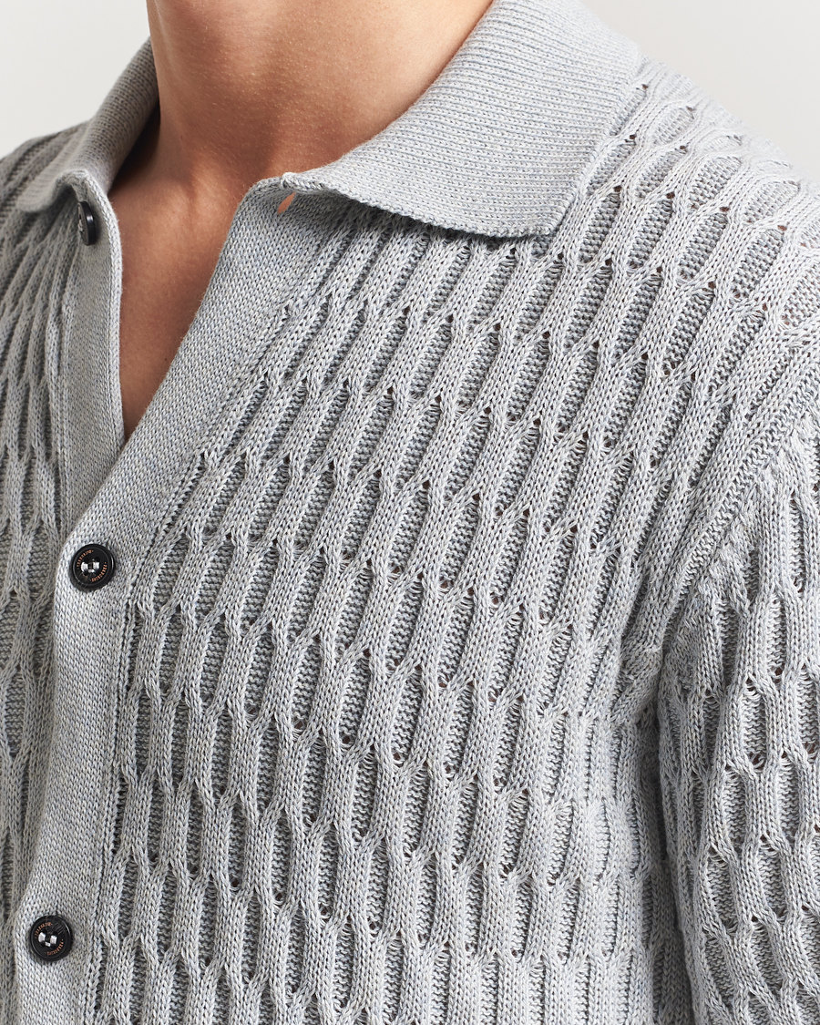 Hombres | Camisas | Peregrine | Cove Knitted Short Sleeve Shirt Washed Denim