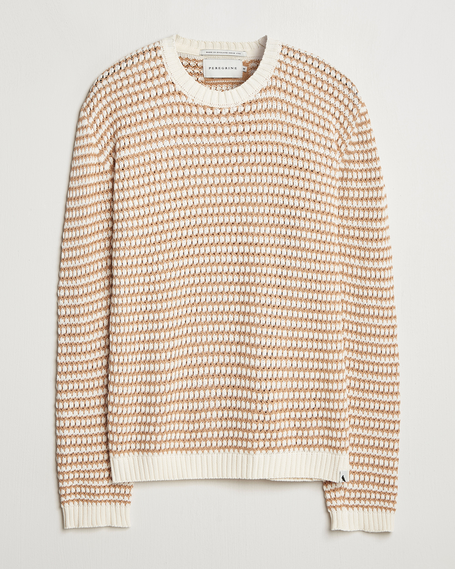Hombres | Jerséis y prendas de punto | Peregrine | Island Crochet Knitted Jumper White