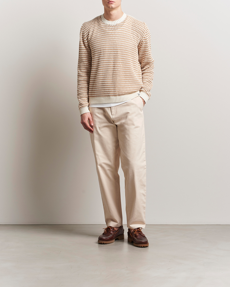Hombres | Jerséis y prendas de punto | Peregrine | Island Crochet Knitted Jumper White