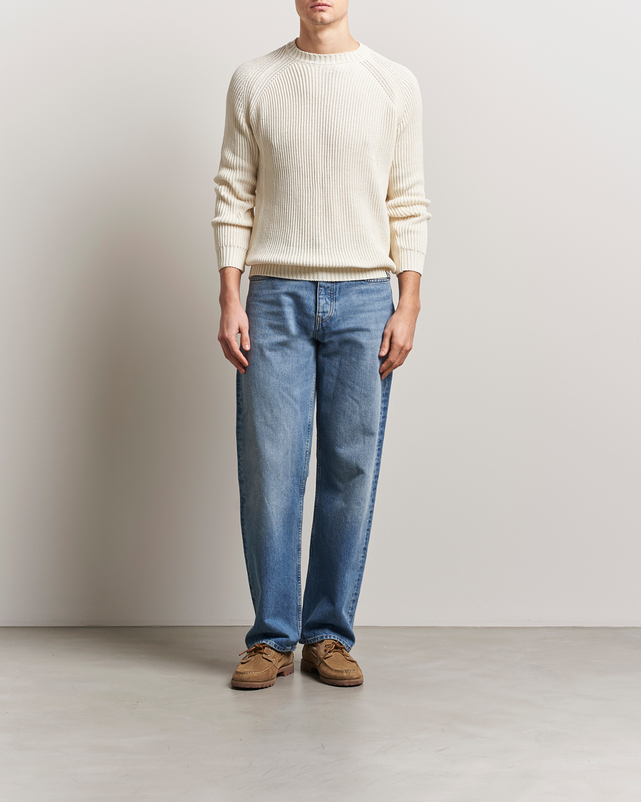 Hombres | Jerséis y prendas de punto | Peregrine | Harry Organic Cotton Sweater White