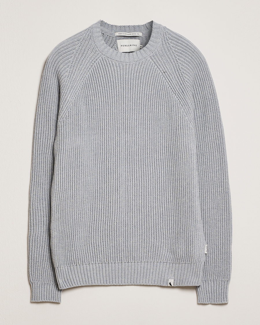 Hombres | Jerséis y prendas de punto | Peregrine | Harry Organic Cotton Sweater Washed Denim