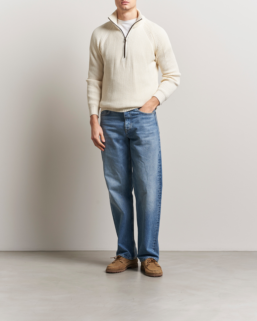 Hombres | Jerséis y prendas de punto | Peregrine | Felix Quarter Zip Jumper White