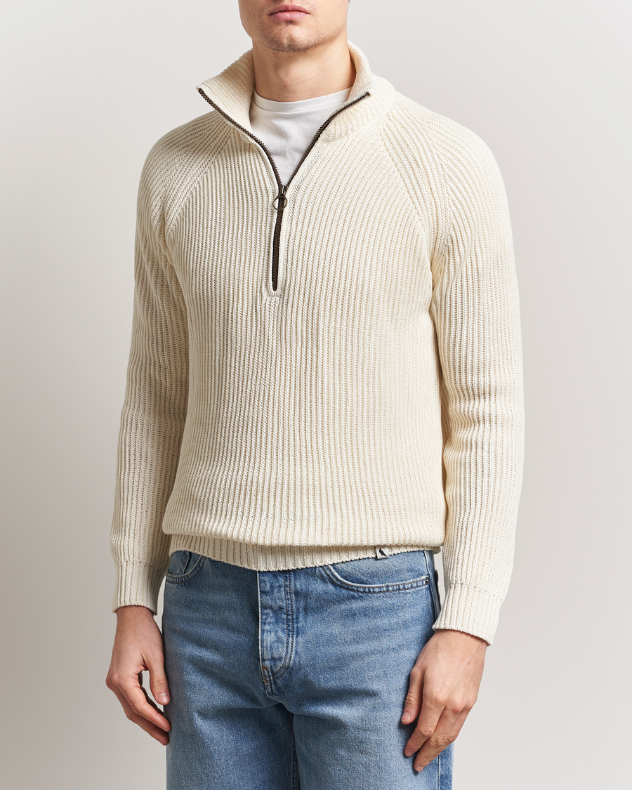 Hombres | Jerséis y prendas de punto | Peregrine | Felix Quarter Zip Jumper White