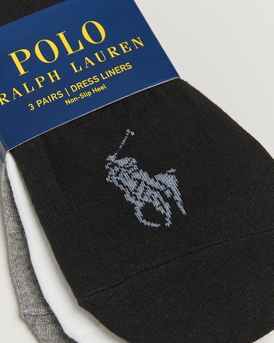 Hombres | Ropa interior y calcetines | Polo Ralph Lauren | 3-Pack No Show Big Pony Pony Socks Black/White/Grey