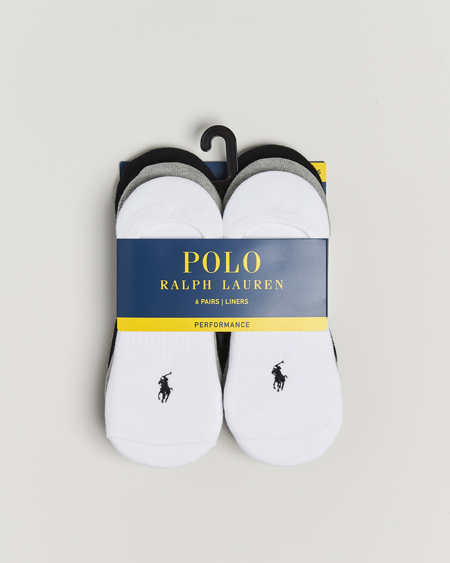 Hombres | Ropa interior y calcetines | Polo Ralph Lauren | 6-Pack No Show Big Pony Pony Socks Black/White/Grey