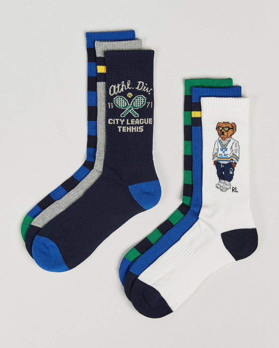 Hombres | Ropa interior y calcetines | Polo Ralph Lauren | 6-Pack Mix Crew Sock Navy/Blue/White/Grey/Green
