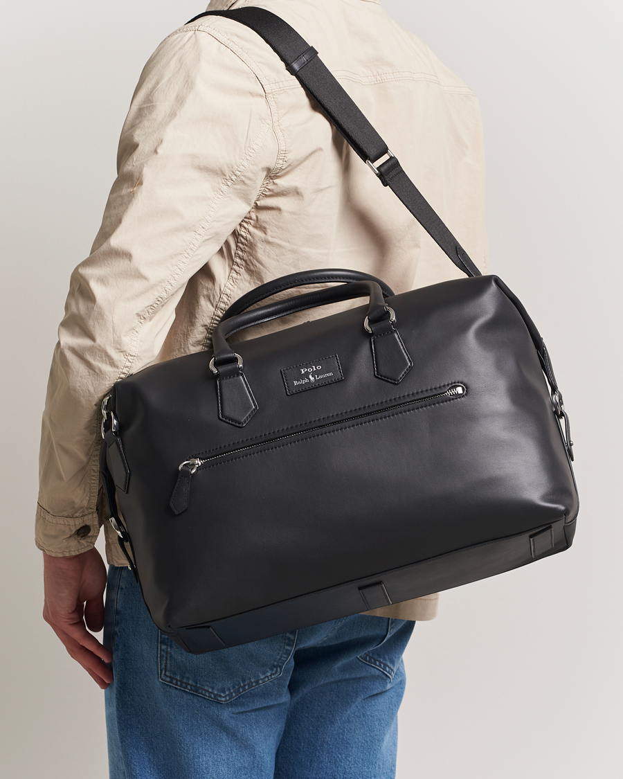 Hombres | Polo Ralph Lauren Smooth Leather Weekendbag Black | Polo Ralph Lauren | Smooth Leather Weekendbag Black