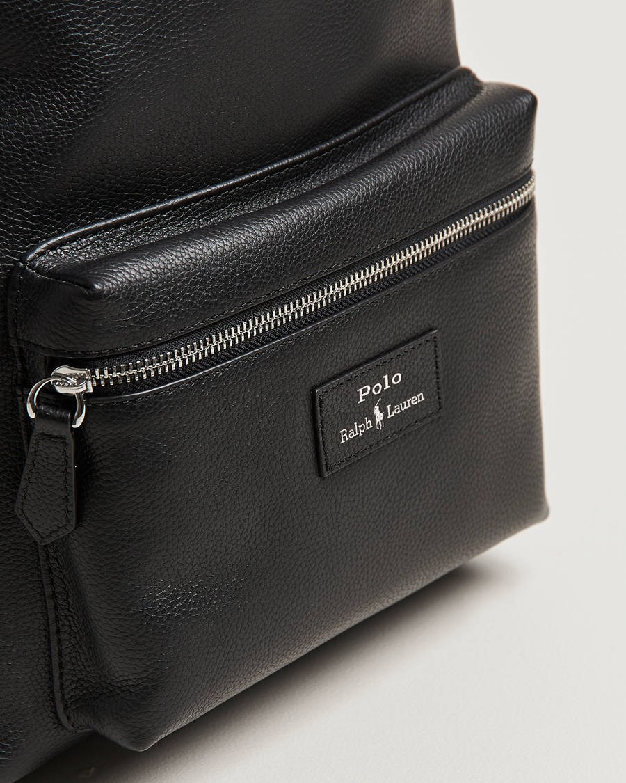 Hombres | Polo Ralph Lauren Pebble Leather Dome Backpack Black | Polo Ralph Lauren | Pebble Leather Dome Backpack Black