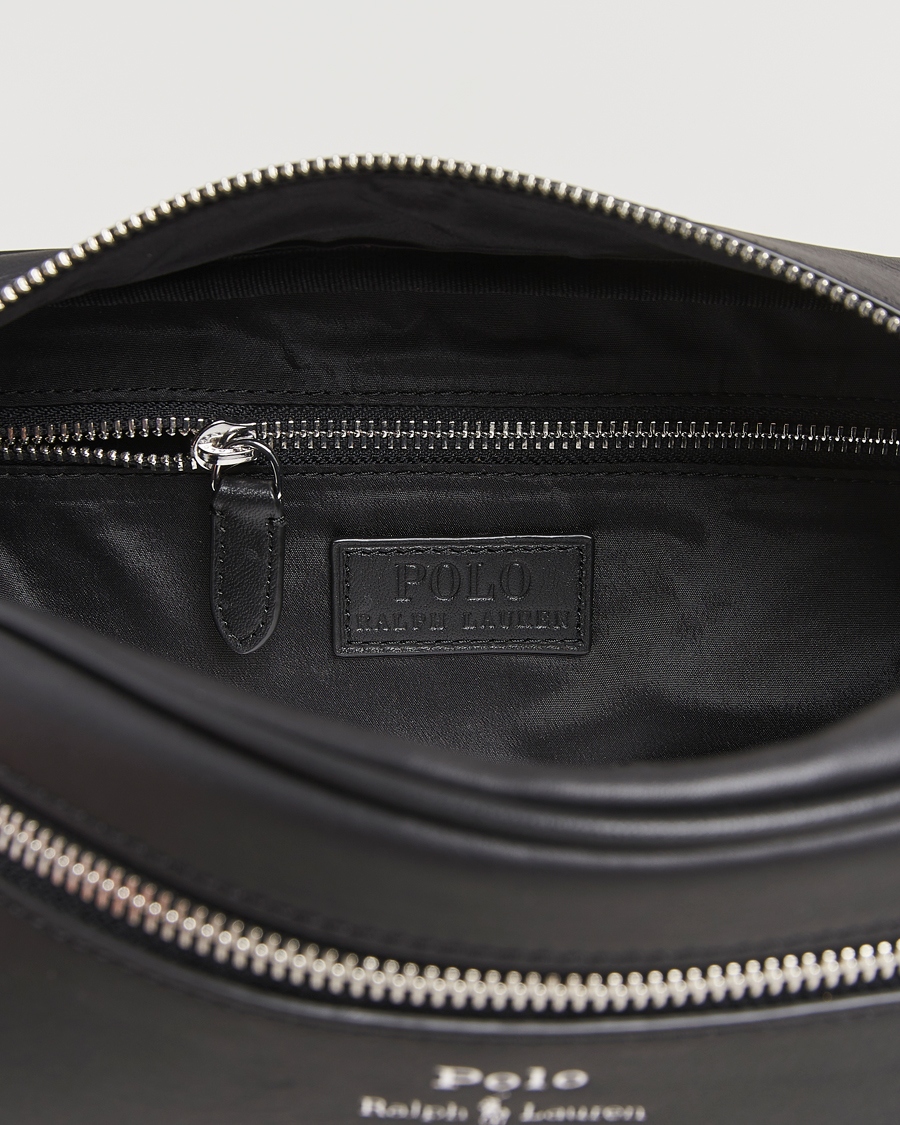 Hombres | Polo Ralph Lauren Smooth Leather Washbag Black | Polo Ralph Lauren | Smooth Leather Washbag Black