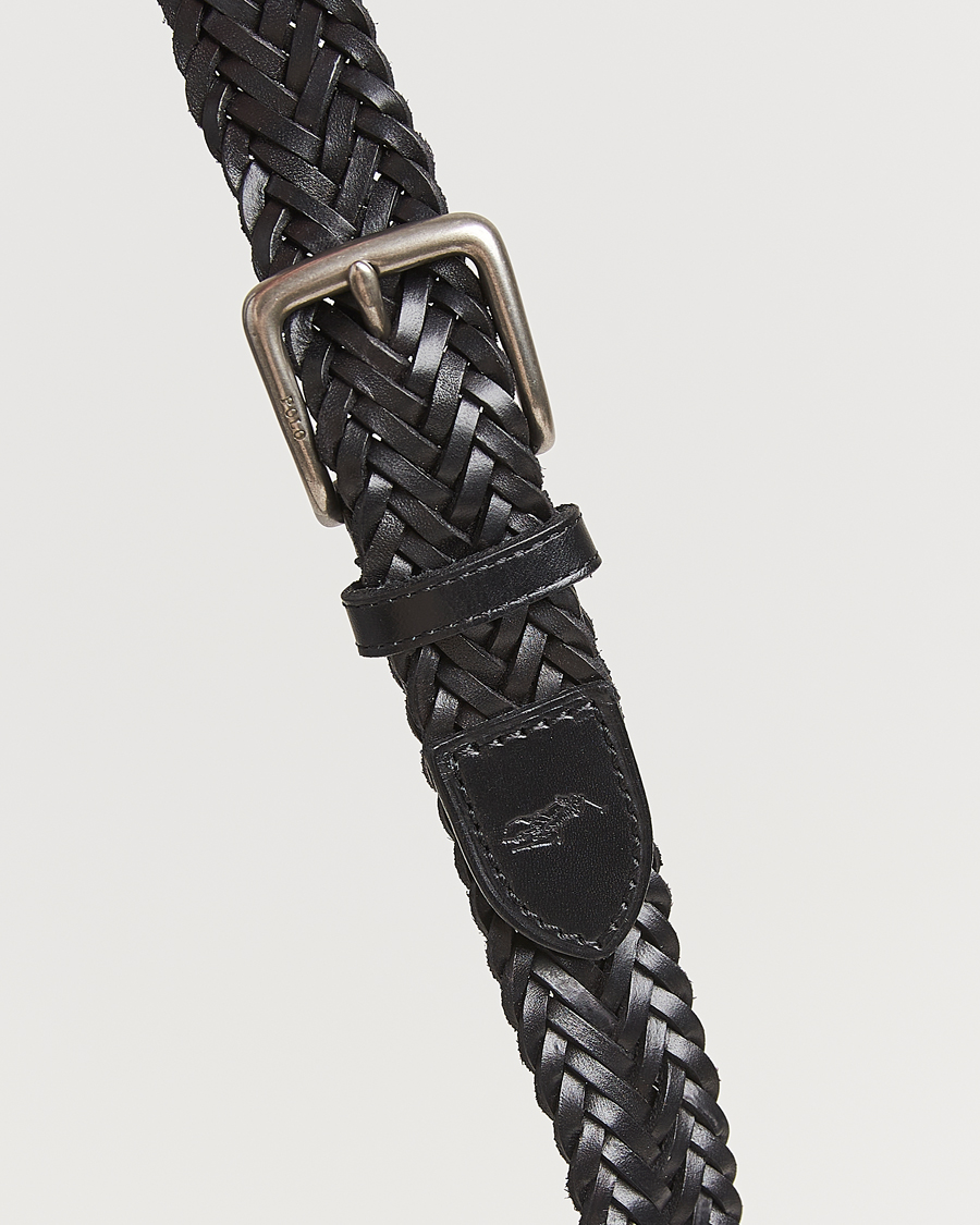 Hombres | Polo Ralph Lauren Braided Leather Belt Black | Polo Ralph Lauren | Braided Leather Belt Black